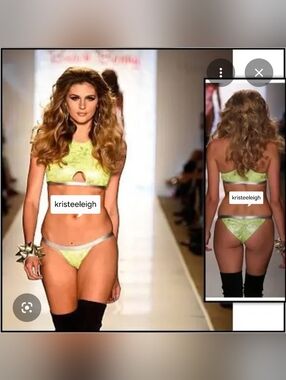 Nwt Beach Bunny Neon Galaxy Yellow Silver‎ Metallic Bikini L